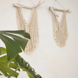Macrame Wall hanging with antler  (Small)